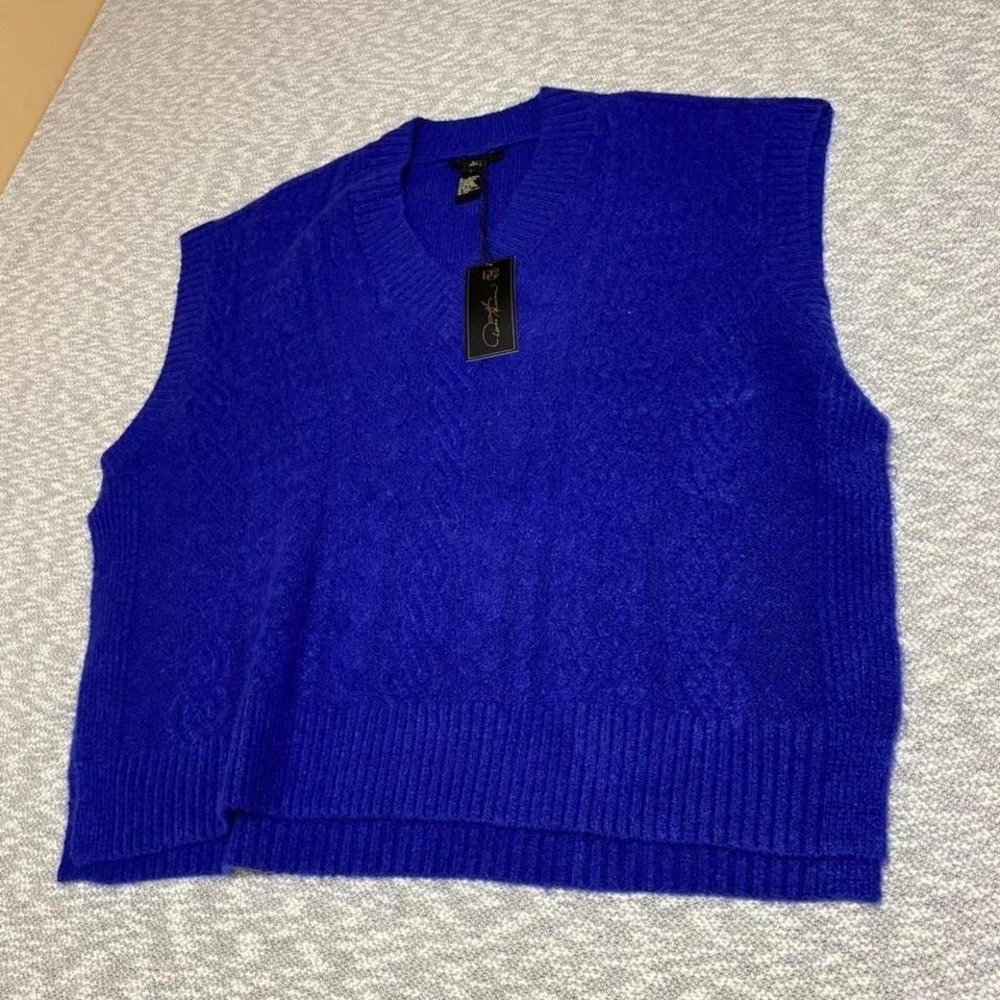 DG2 blue open side sweater vest women L. SKU-A66#knitwear #vests